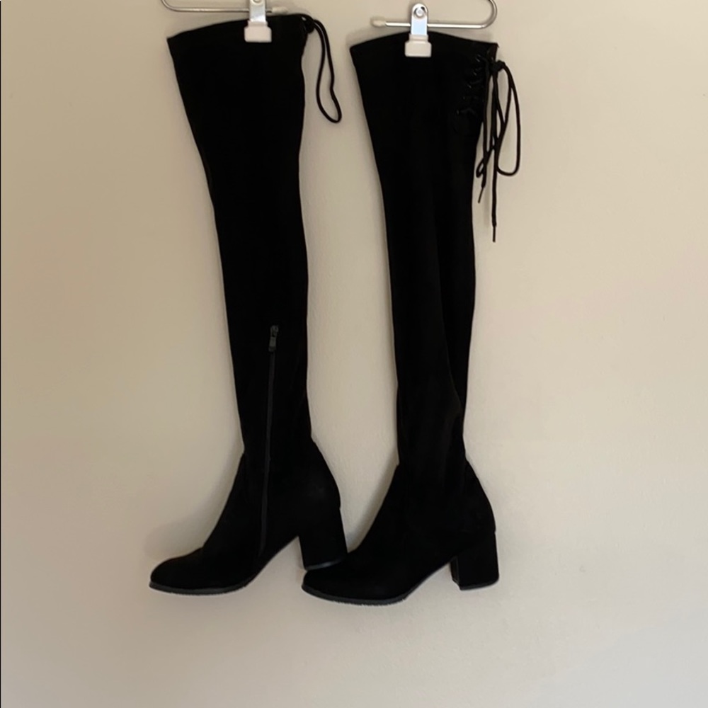 Black knee high boots